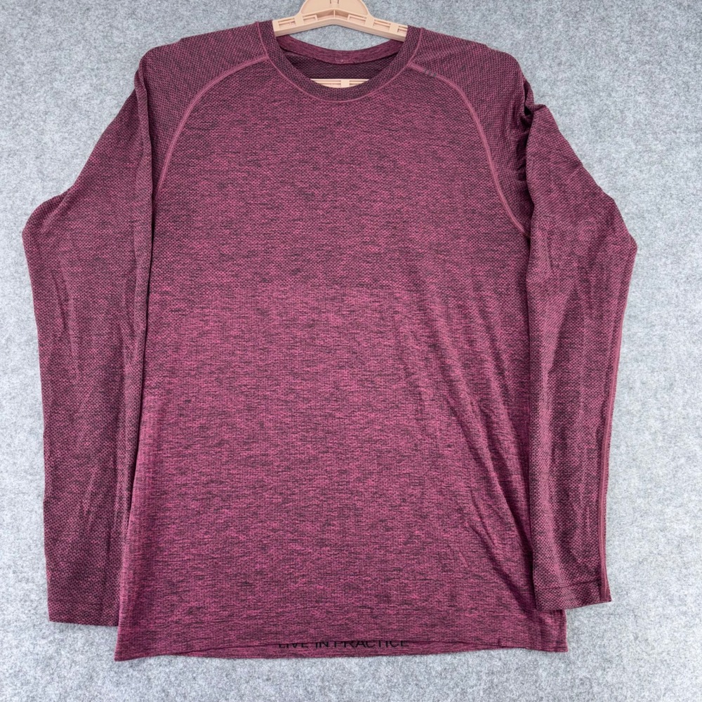 Lululemon Metal Vent Tech Long Sleeve Shirt Mens Burgundy Heathered Training Top